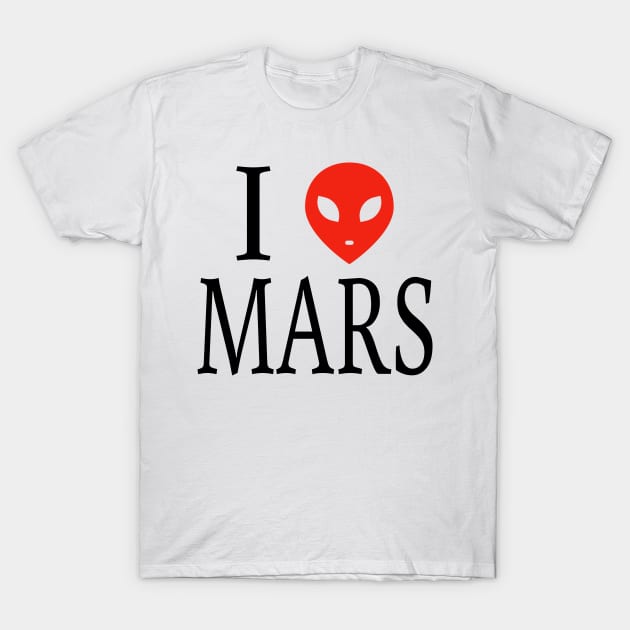 Alien Head I Love Mars Colonize Occupy Mars T-Shirt T-Shirt by sheepmerch